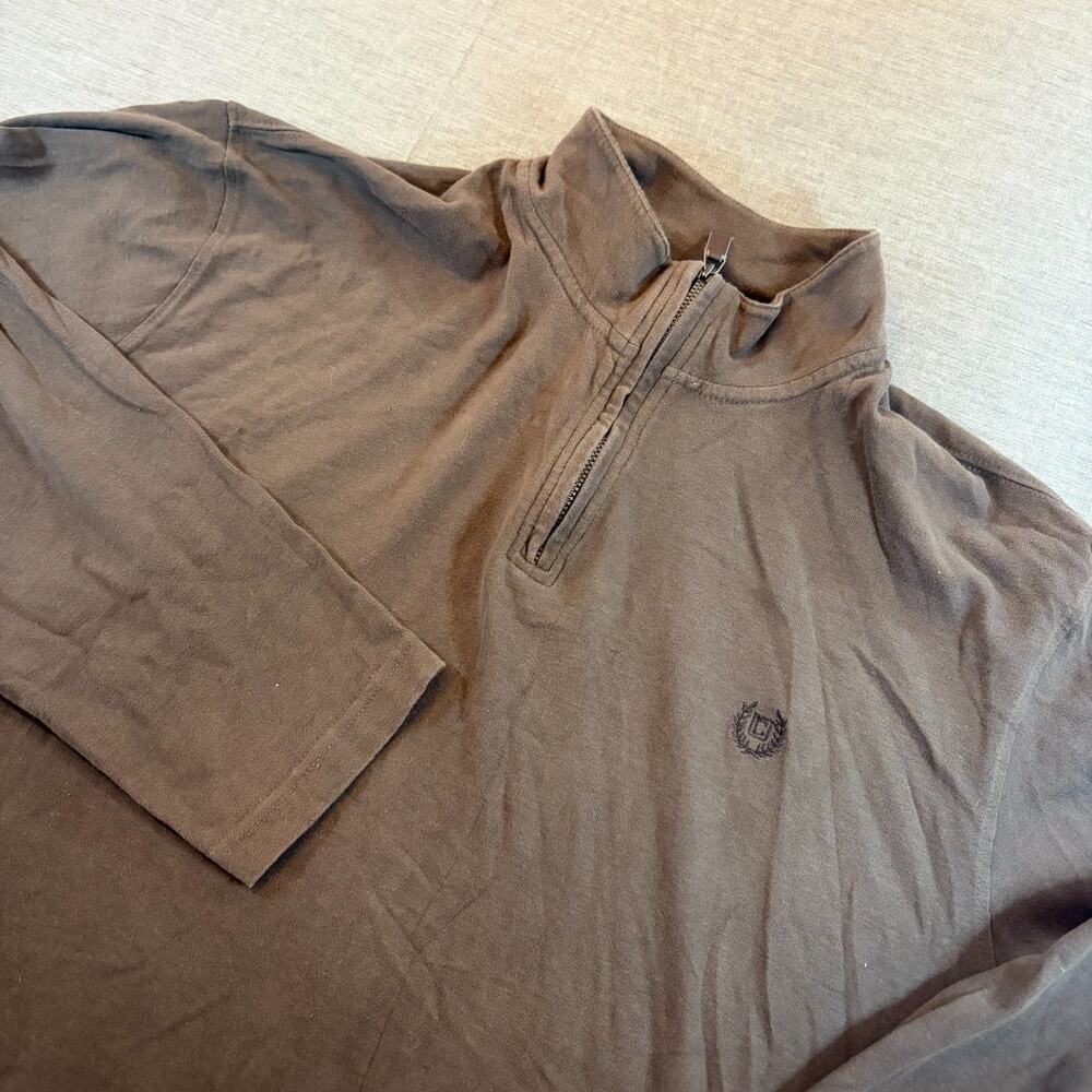 Chaps 1/4 Zip Pullover Size XXL Brown Elbow Patches Outdoor Preppy